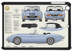 Jaguar E type V12 S3 Convertible (Hard Top) 1971-74 Small Tablet Covers